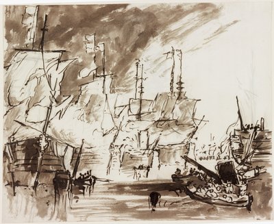Étude pour une peinture de la bataille du cap Saint-Vincent - John Wilson Carmichael